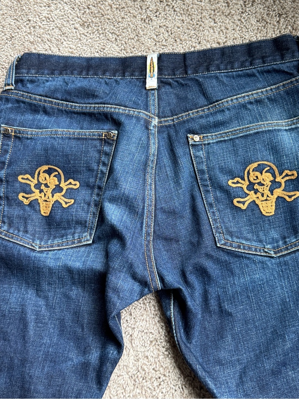 Billabong Boys Club Ice Cream embroidered Jeans with a skull graphics medium